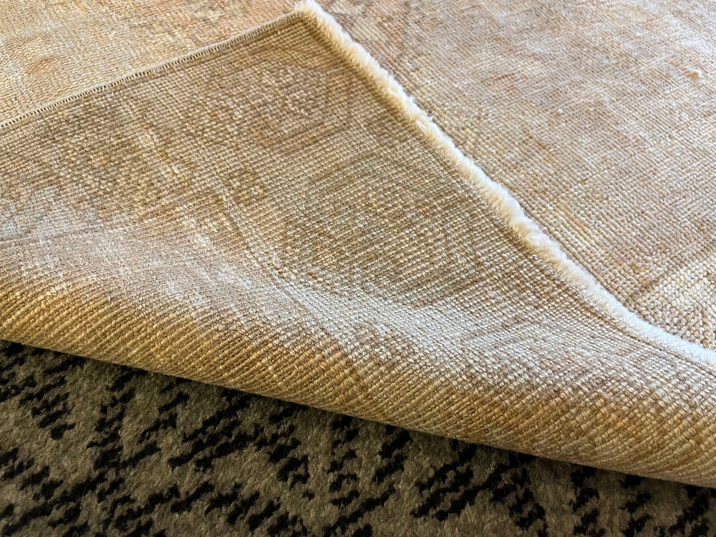 Handmade vintage pastel area rug