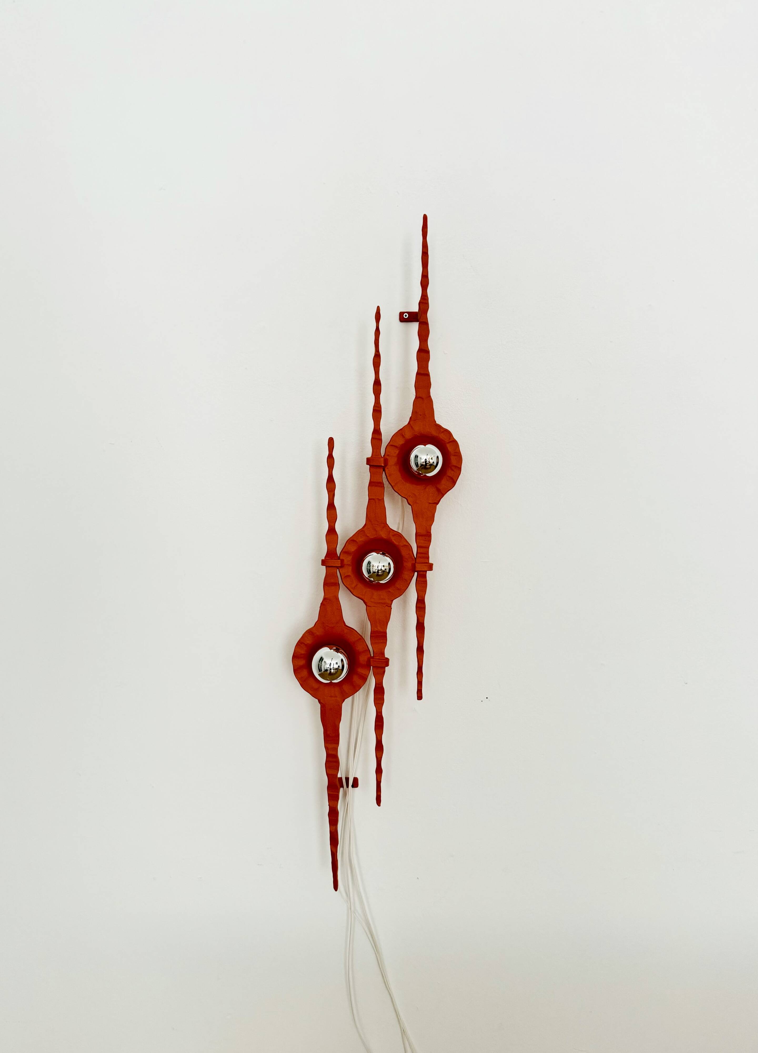 XL Brutalist Wall Lamp or Iron Sculpture