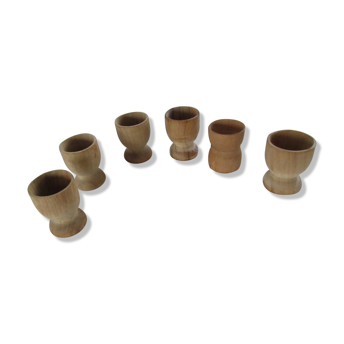6 olive wood shells