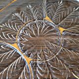 Vintage glass moulded aperitif server with handles and gilding.