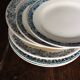 6 mismatched flat plates Terre de fer bleu Alésia Marcel Longchamp