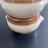 Pair of two-tone soup bowls