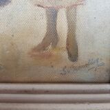 Tableau ancien huile sur panneau signé S Tramblay années 30