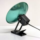 "LITA" Metal Wall Lamp Clamp Lamp with Green Reflector Vintage 70's