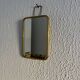 Vintage 1960 barber mirror, shaving or travel, gold and blue - 16 x 11 cm