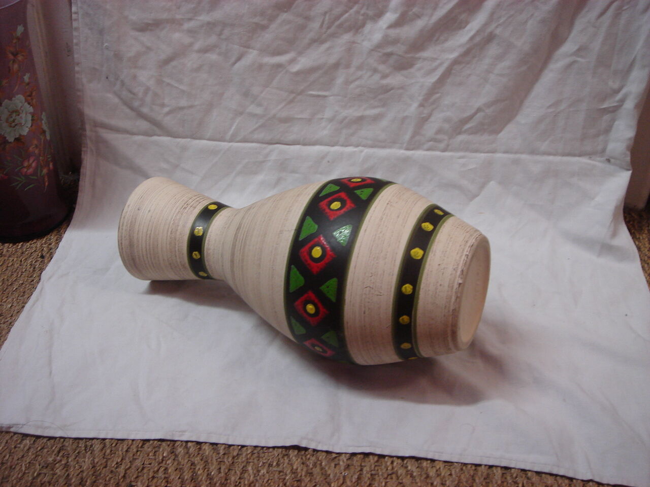 Painted ceramic vase from 1970 west germany