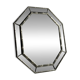 Octagonal faux bamboo mirror silver colour