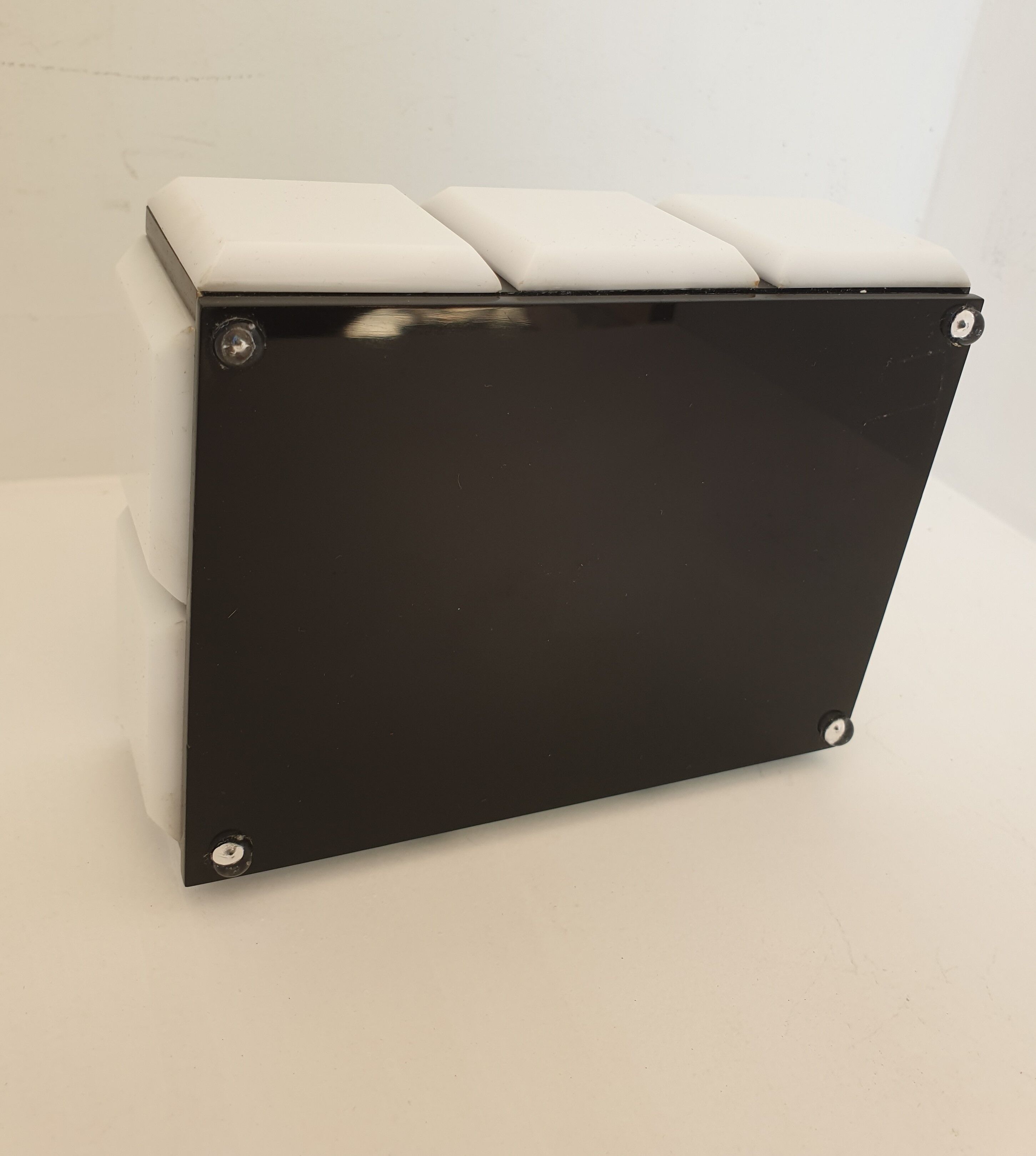 Art Deco black and white bakelite catchall