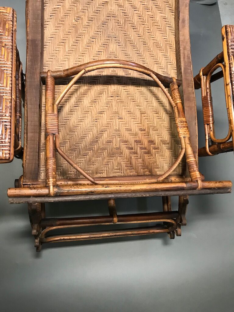 Old rattan armchair