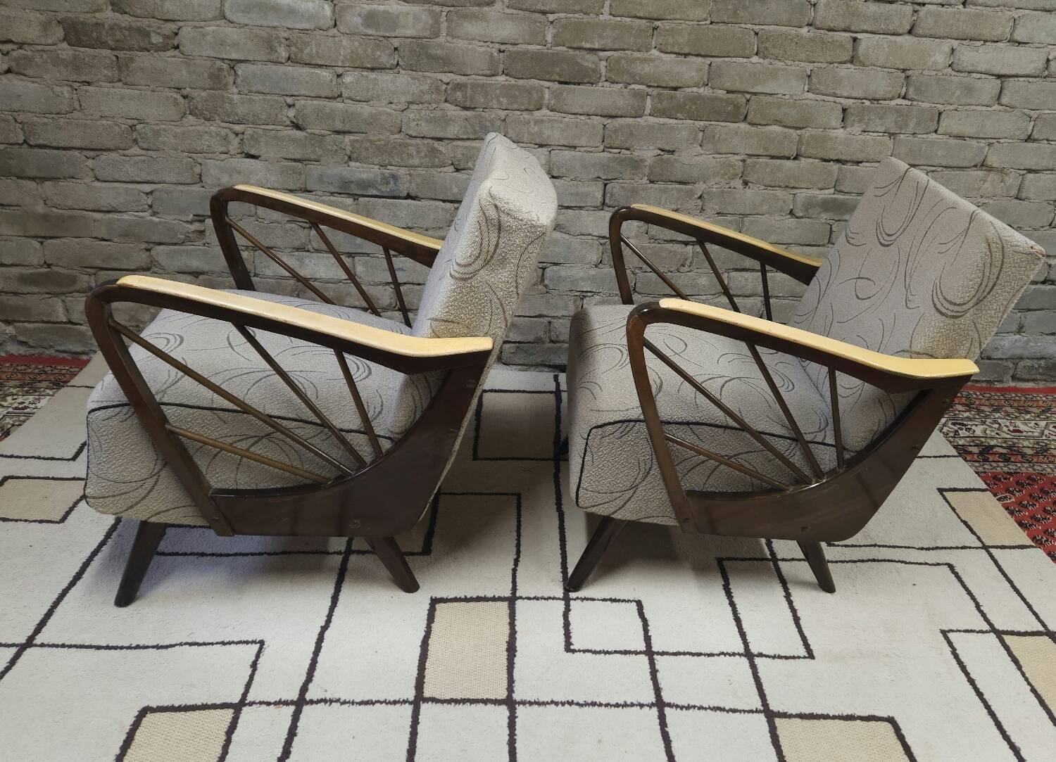 Paire de fauteuils année 50 vintage 