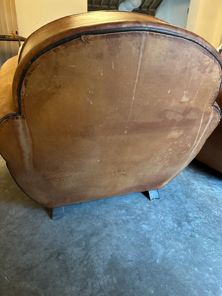 Leather club armchairs