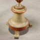 Antique carved lacquered wooden candelabrum with fabric, 19th century