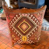 Pair of Roche Bobois armchairs — limited edition in oriental kilim