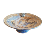 Empty pocket bowl cup on ceramic pedestal with signed spike holes