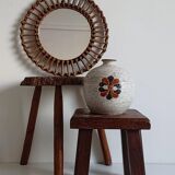 Mid-Century Bamboo Sunburst Mirror, France, Franco Albini Style, 1950s