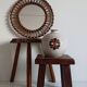 Miroir en bambou en forme de soleil du milieu du siècle, France, style Franco Albini, années 1950.