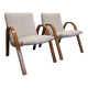 Pair of Bow Wood armchairs by Steiner from the 50s/60s