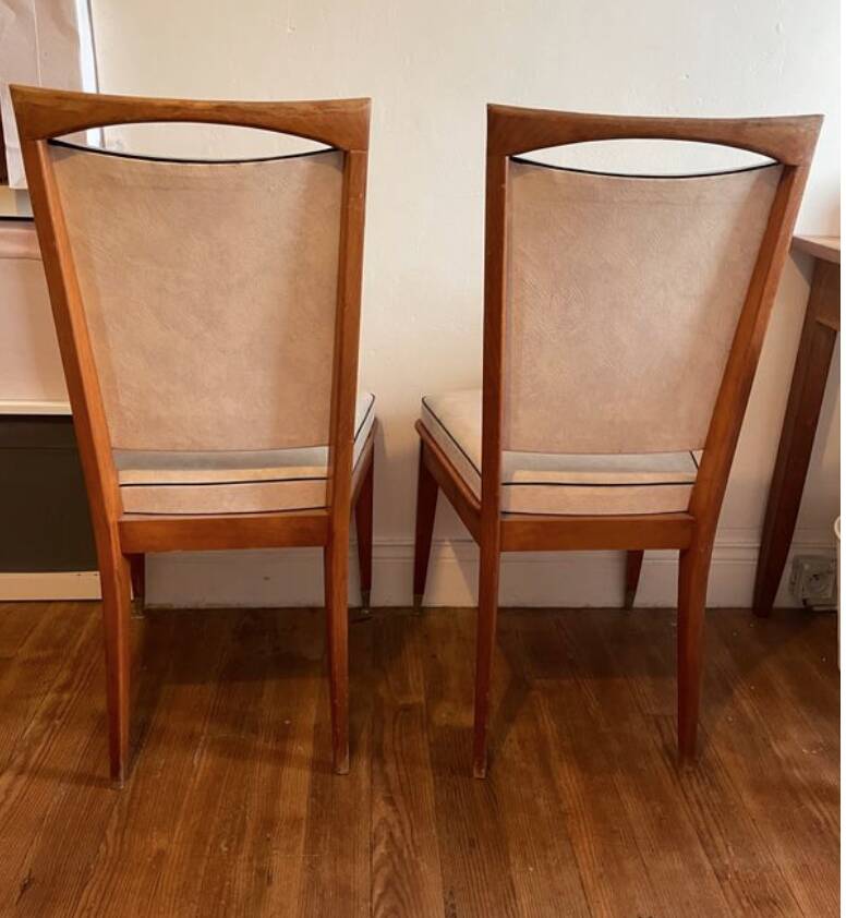 Lot de deux chaises années 50 skai