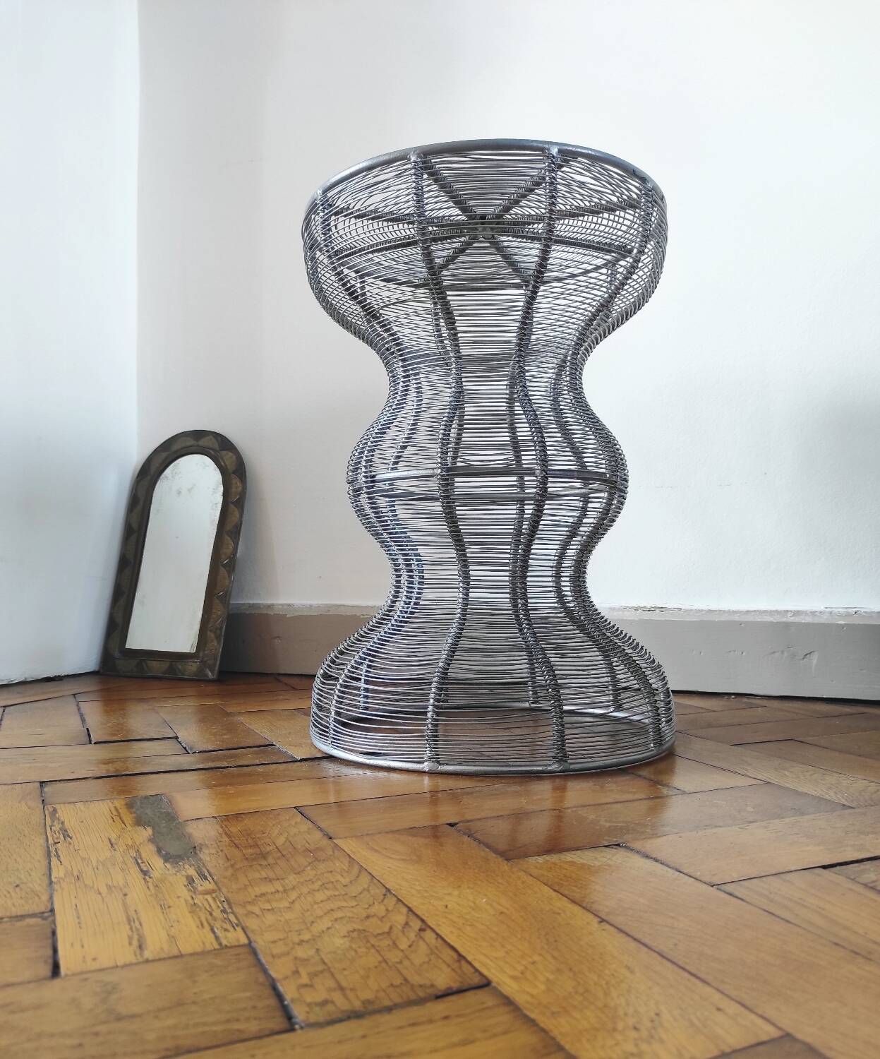Vintage metal stool / side table
