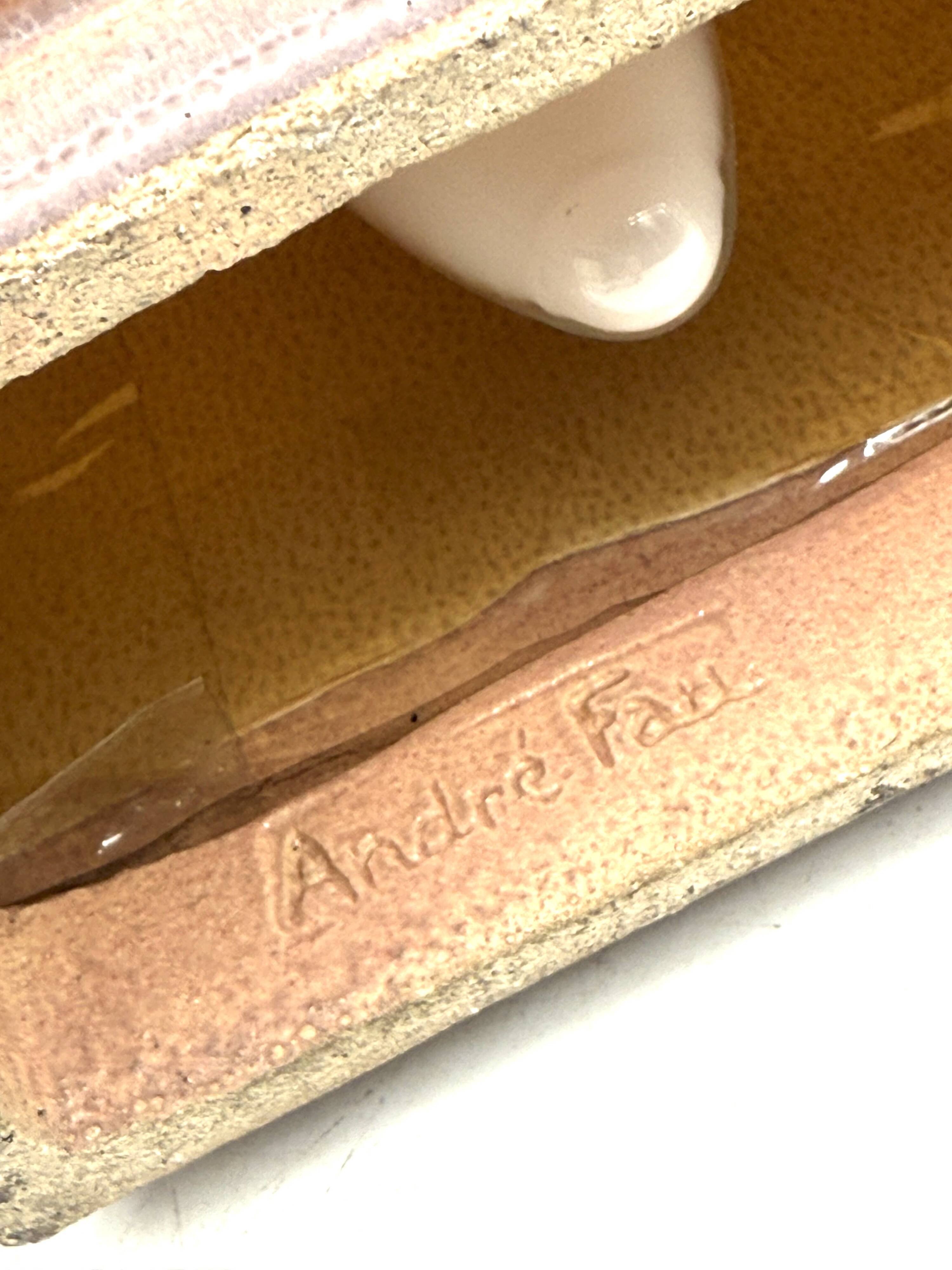 Art deco ceramic table lamp, Andre Fau Boulogne France circa 1940s