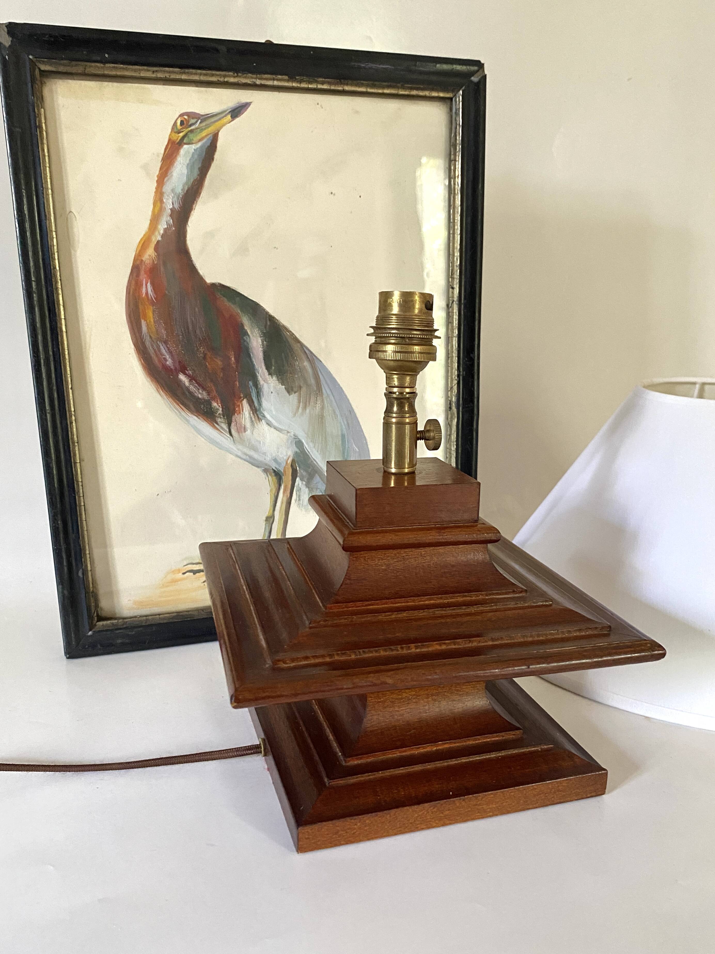 English lamp, fabric cable, cotton lampshade