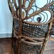 Fauteuil peacock en rotin , vers 1960
