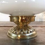 Opaline and brass table lamp