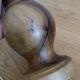 Handmade turned wooden foot lamp