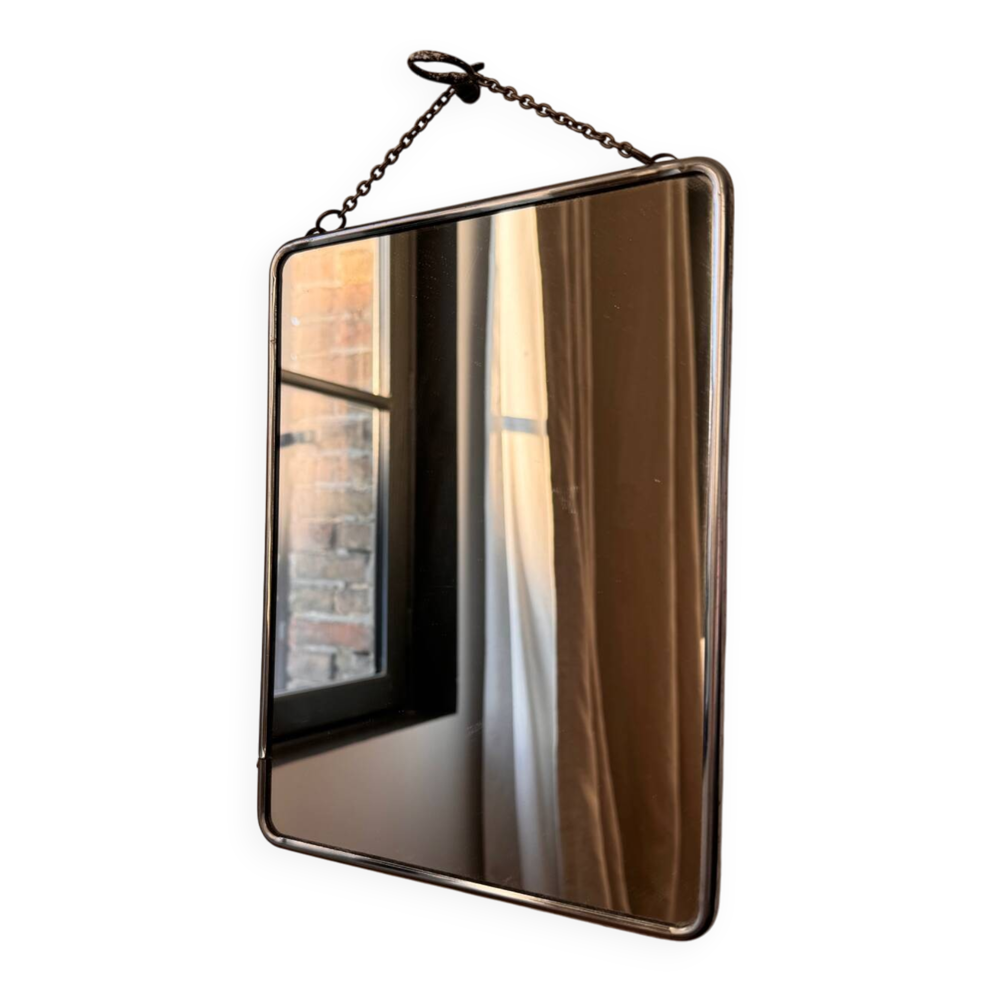 Antique rectangular barber mirror