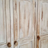 Wardrobe wardrobe 3 doors cerused gray pastel green