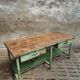 Old workbench kitchen island steel with wood