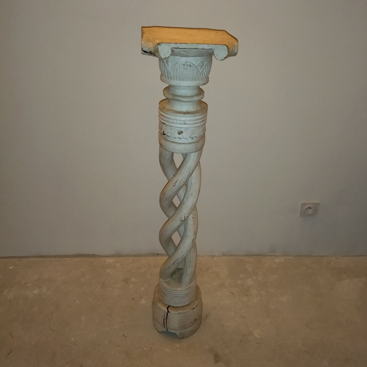 Carved wooden column