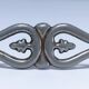 Six Huwil metal handles for neo-classical drawers from the 60s