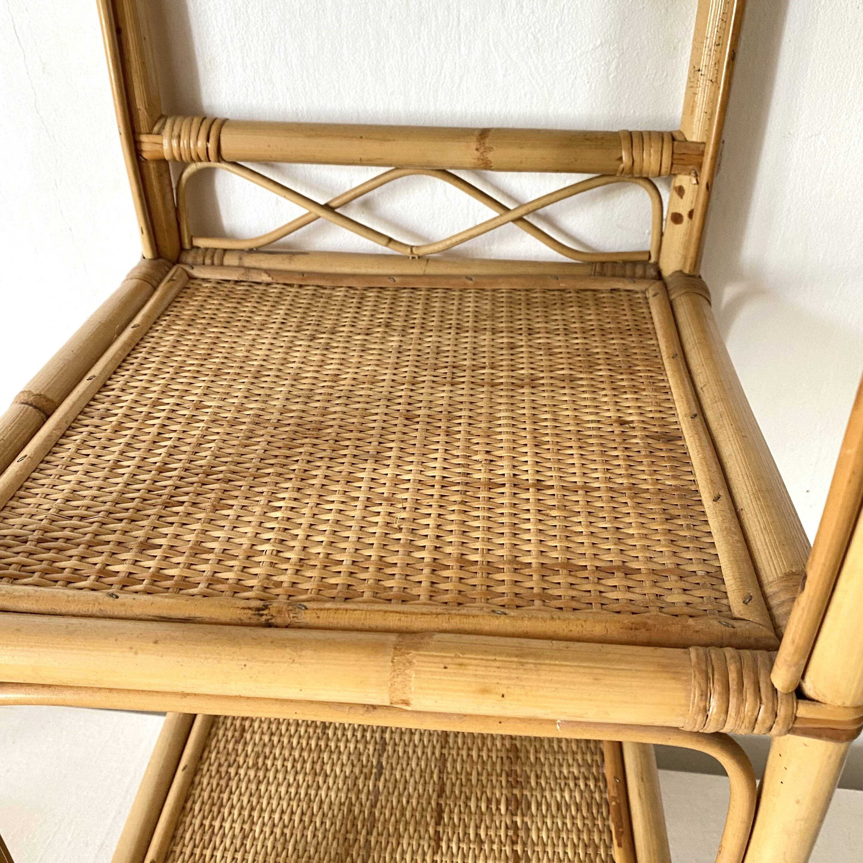 Vintage rattan shelf, bedside or end of sofa
