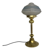 Antique brass & glass table lamp vintage