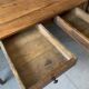 Large vintage farmhouse table from the 50s in solid wood (oak)