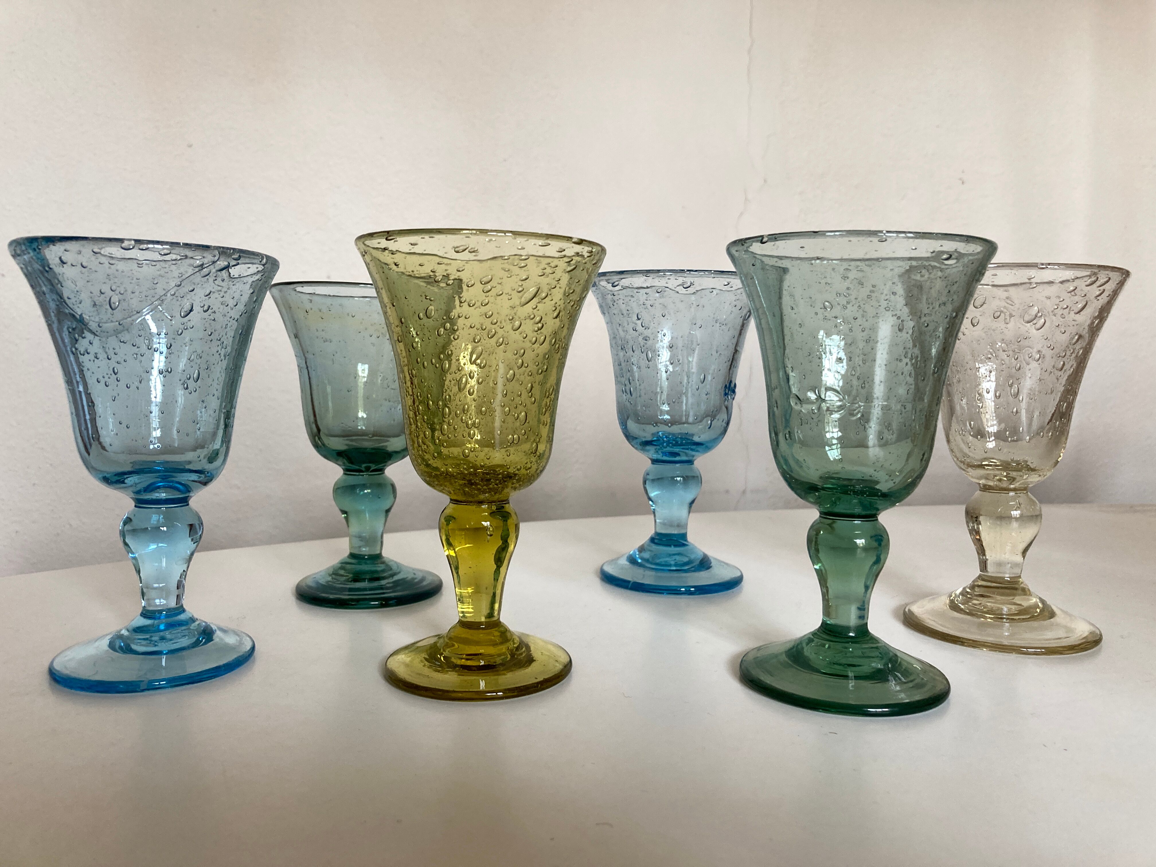 Set of 6 glasses Biot wine 1960