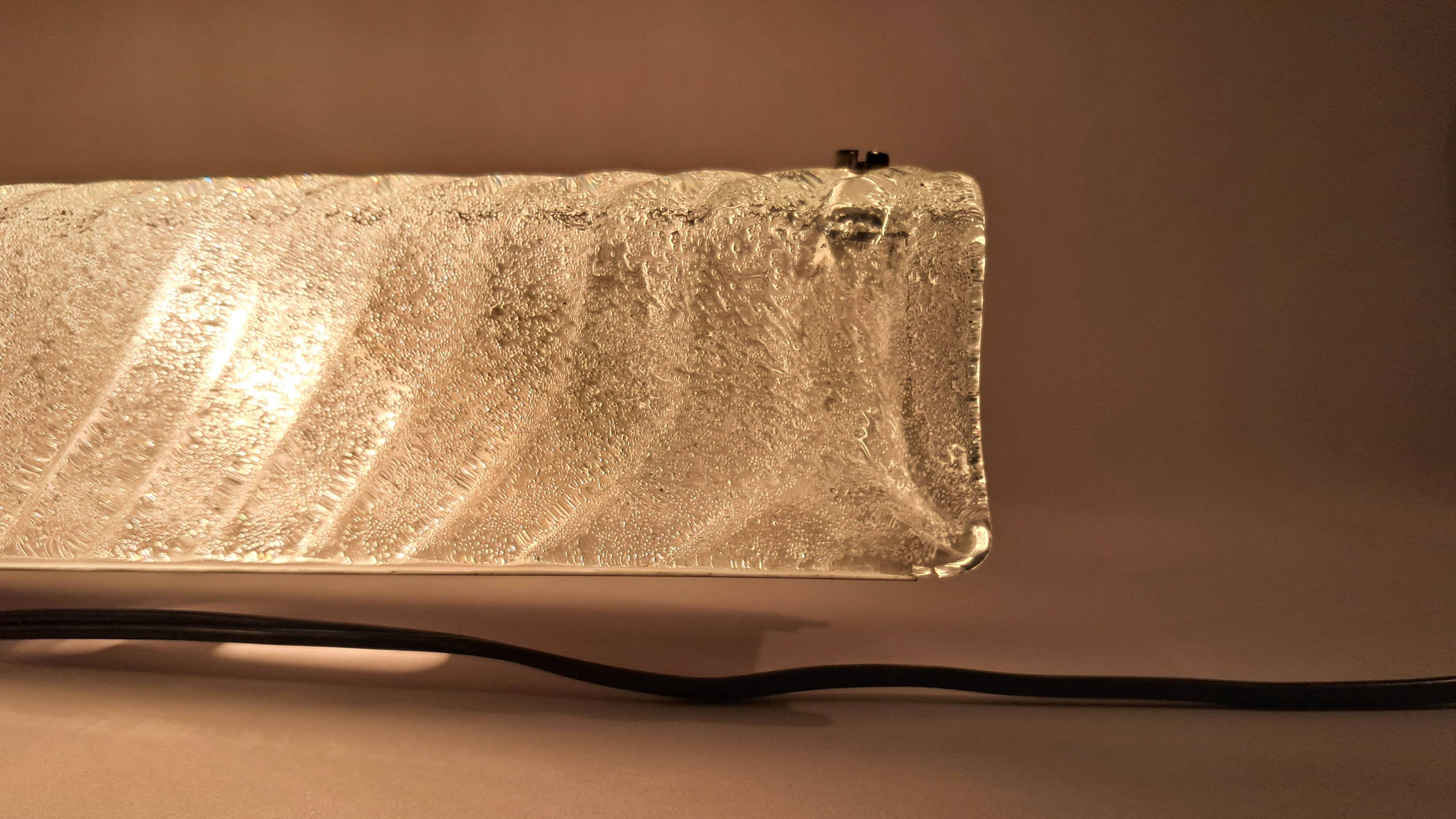 Large Eglo 4-light Murano glass wall lamp, Austria 1970s Vintage.