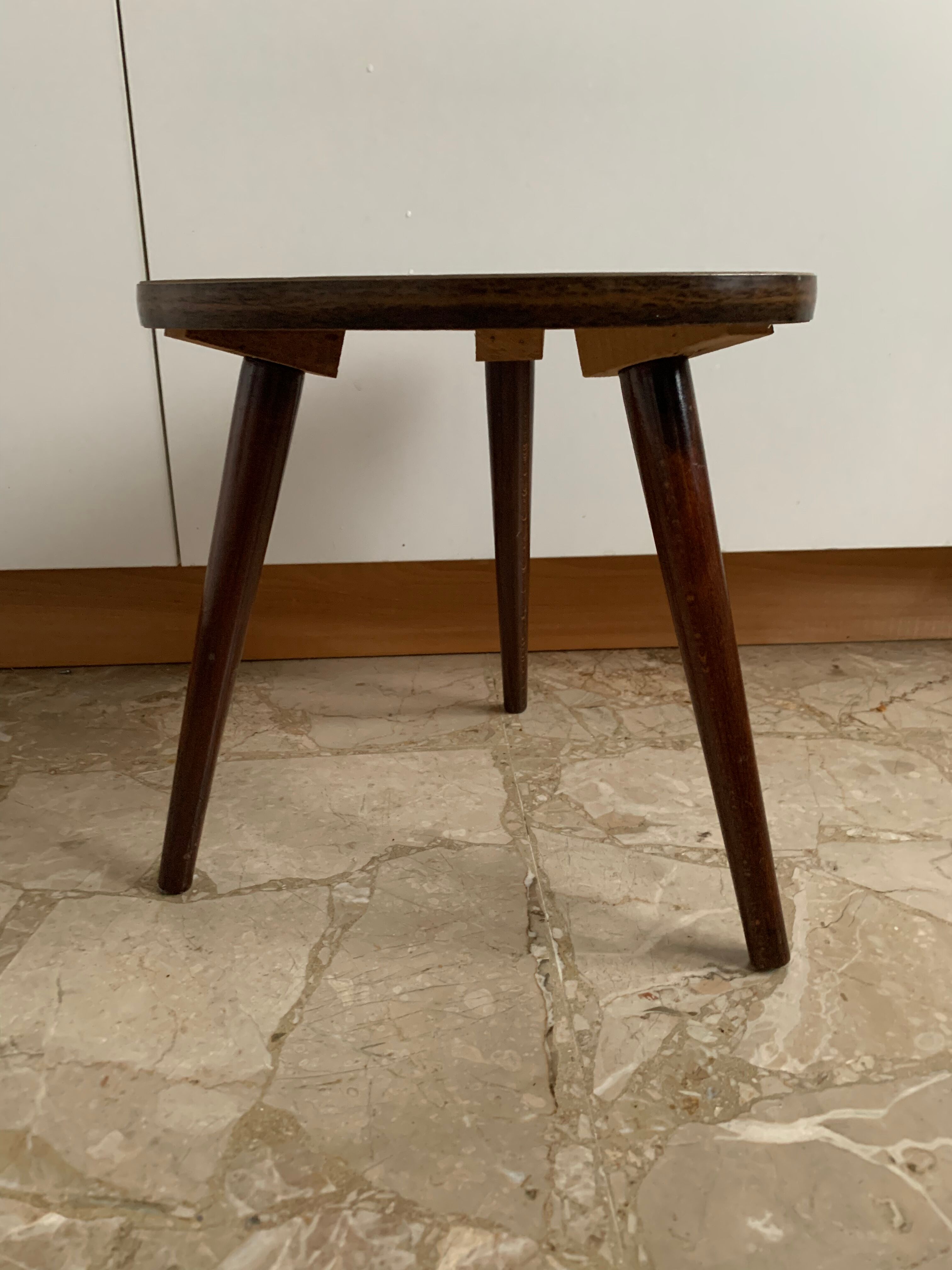 Sellette tripode en formica vintage