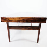 Table basse en palissandre avec carreaux bleus conçue par Johannes Andersen, années 1960