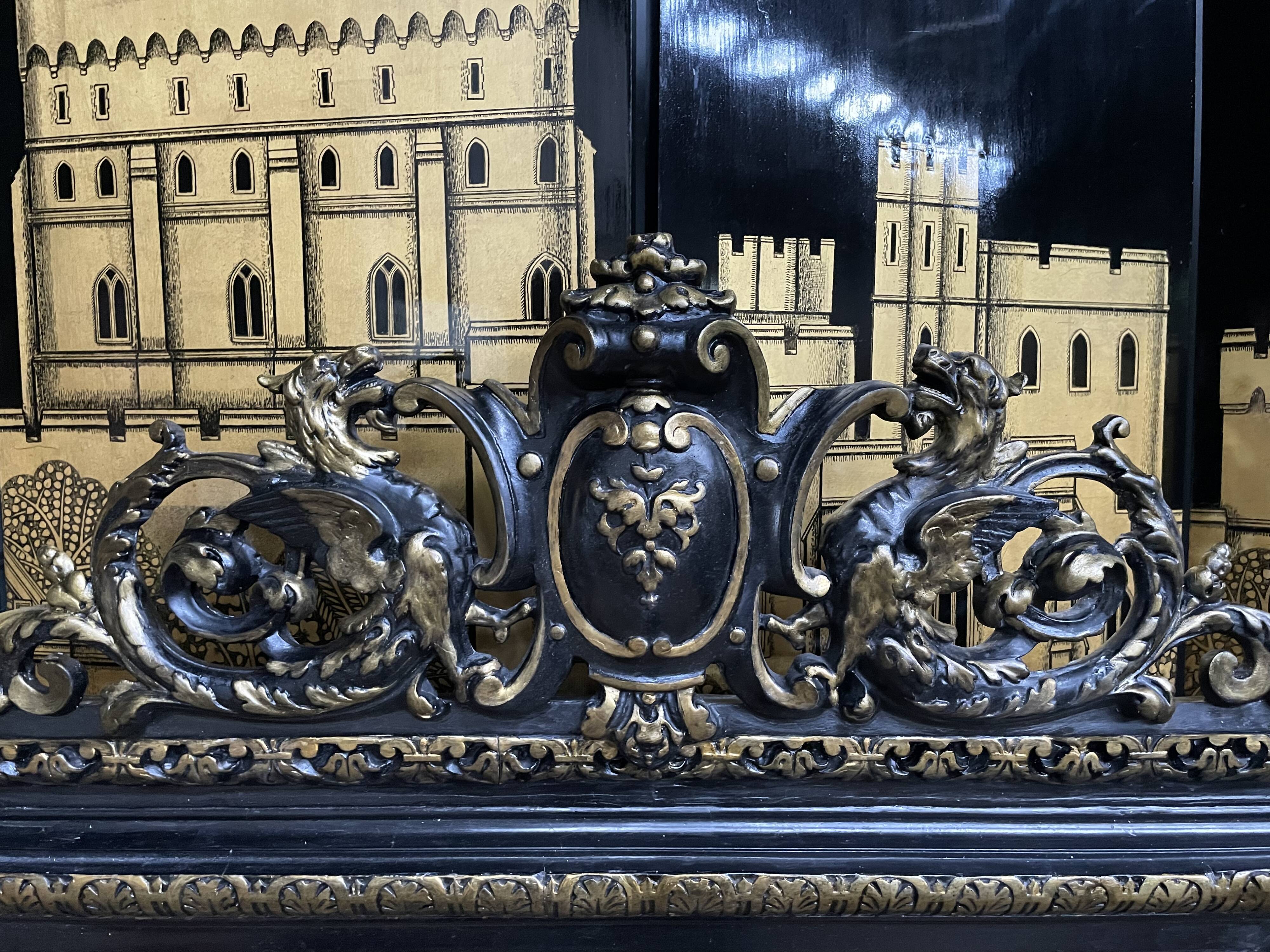 Mirror period Napoleon III blackened wood