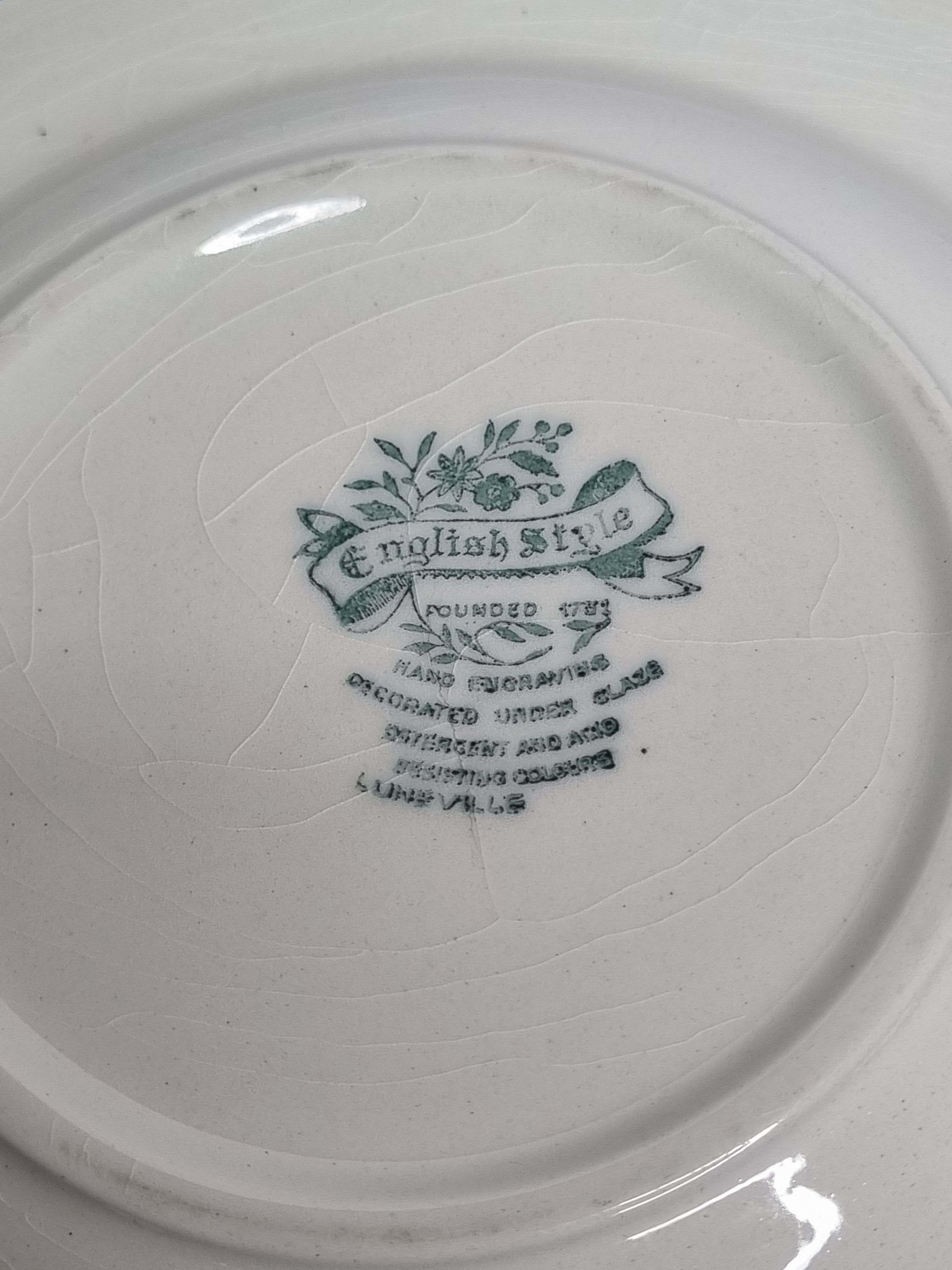 Set of six hollow plates "English style" Lunéville