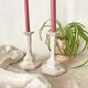 Pair of ceramic candlesticks, Italy