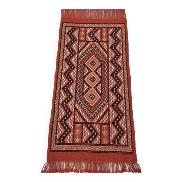 Hand-woven margoum rug in natural wool