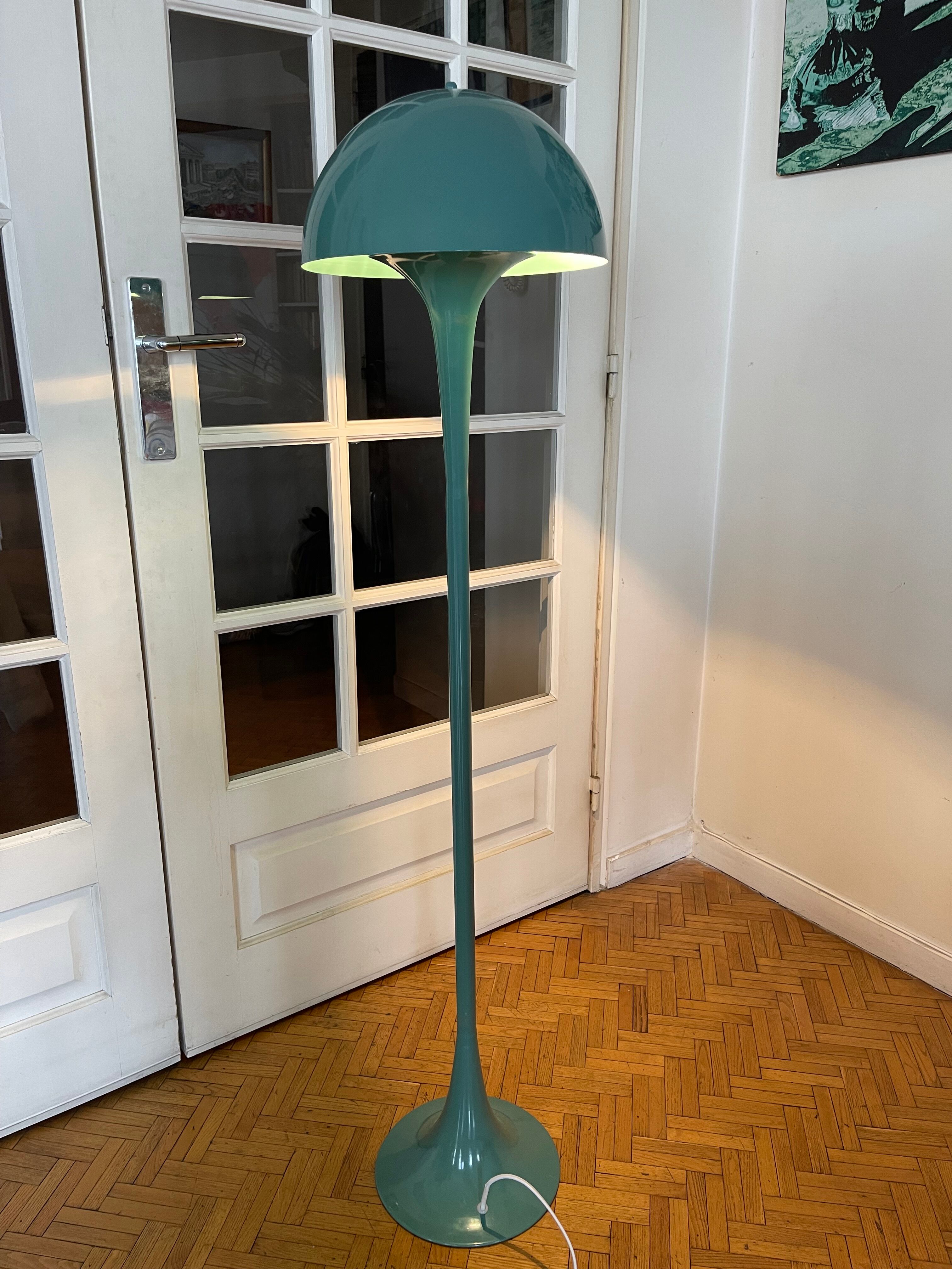 Vintage mushroom floor lamp green Space Age