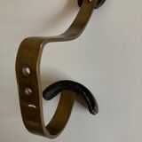 Patère Adnet en bronze et cuir 1950