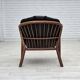 1970s, Danish armchair, rattan, black artificial leather.