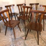 Set of 8 vintage brasserie chairs