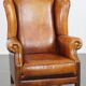 Sheep leather wingback chair