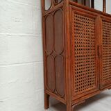 Vintage bamboo bookcase and canning